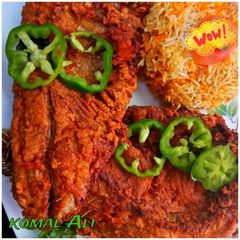 A picture of Fish tikka biryani.