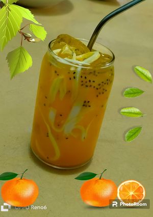 Foto resep Es kelapa jeruk