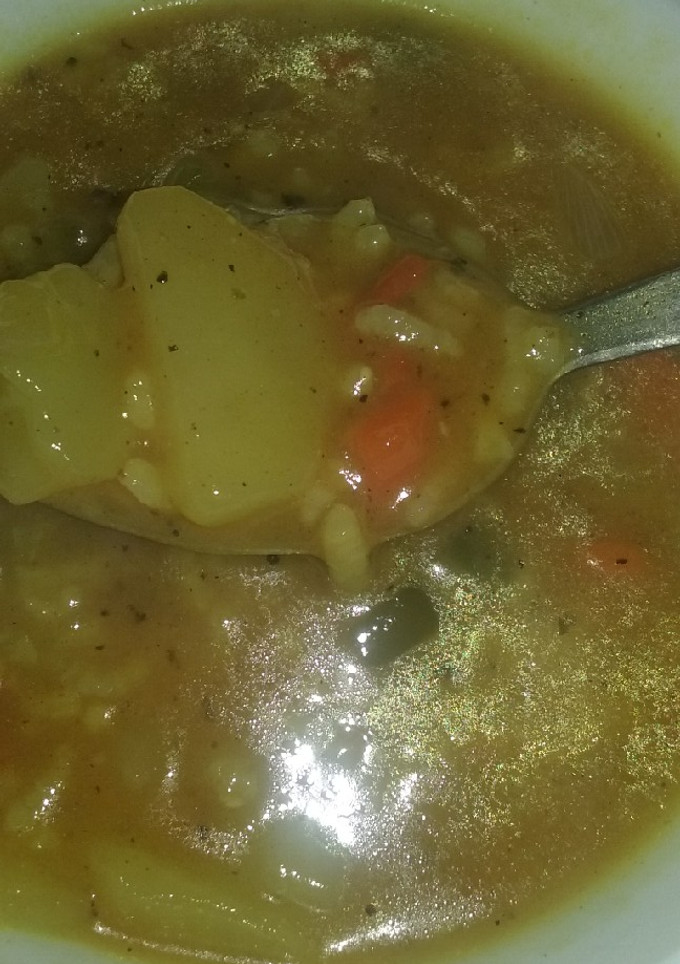 Una foto de Arroz caldoso con patatas y verduras😘