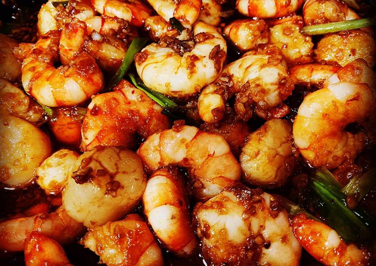 Recipe of Super Quick Mongolian Shrimp and Scallops