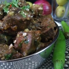 A picture of Mutton ginger karahi kaleji.