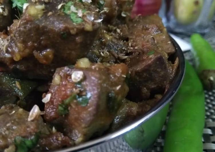 Homemade Mutton ginger karahi kaleji