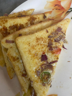 A picture of Spicy bread omelette toast & Masala bread toast 🍞 🥚 🧅.