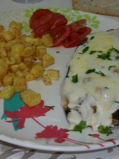Una foto de Berenjenas rellenas de carne