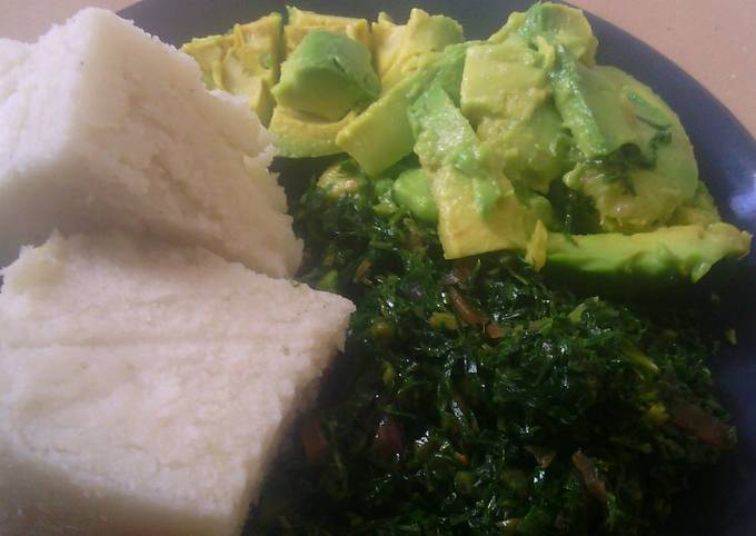 Recipe of Eric Ripert Ugali Sukuma na Avocado