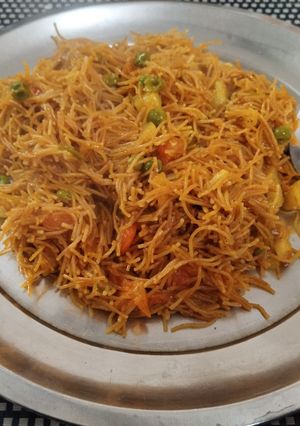 A picture of Vermicelli Upma with Mixed Vegetables.