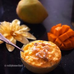 A picture of Summer Special Mango Phirni.