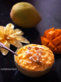 A picture of Summer Special Mango Phirni.