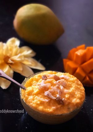 A picture of Summer Special Mango Phirni.