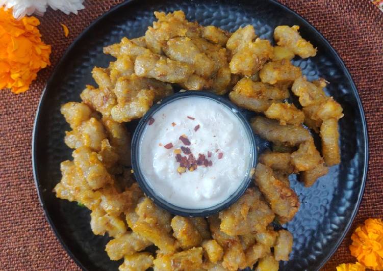 Pan Sauteed Potato Gnocchi with cucumber yoghurt dip