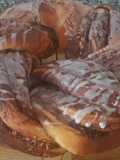 Rosca trenzada de chocolate y nueces