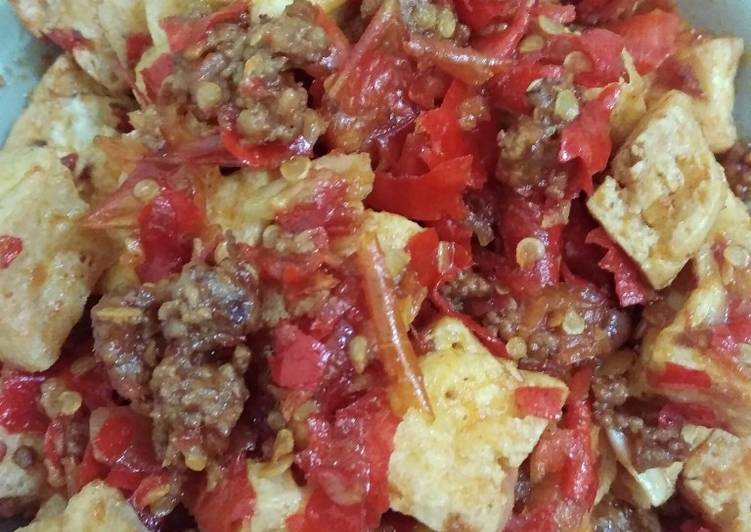 Balado tahu + daging cincang sederhana rasa endess π