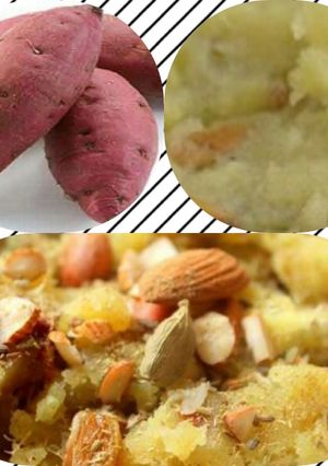 A picture of Sweet potato halwa or shakarkand ka halwa (dhara kitchen recipe).