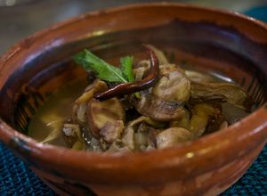 Una foto de Sopa de hongos
