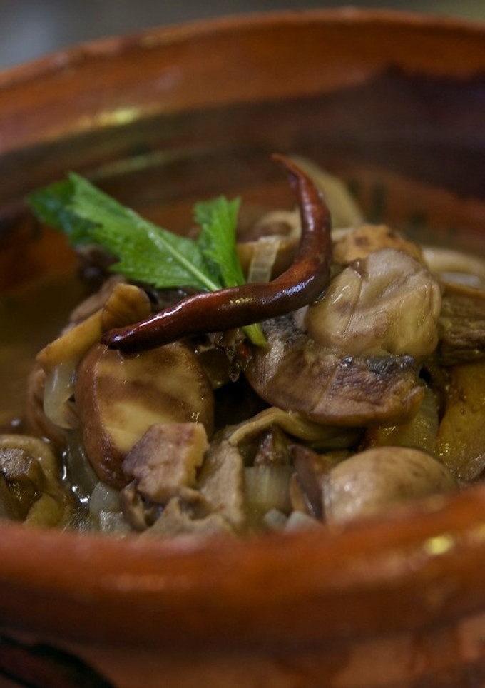 Una foto de Sopa de hongos