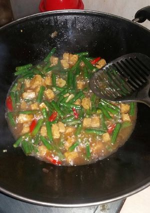 Foto resep Tumis kacang panjang dan tempe simple dan enak