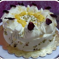 A picture of Rasmalai Cake.