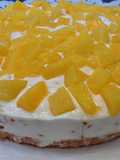 Tarta de queso y melocotón