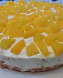 Tarta de queso y melocotón