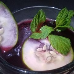 A picture of Mint and cucumber Zobo drink.