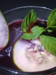A picture of Mint and cucumber Zobo drink.