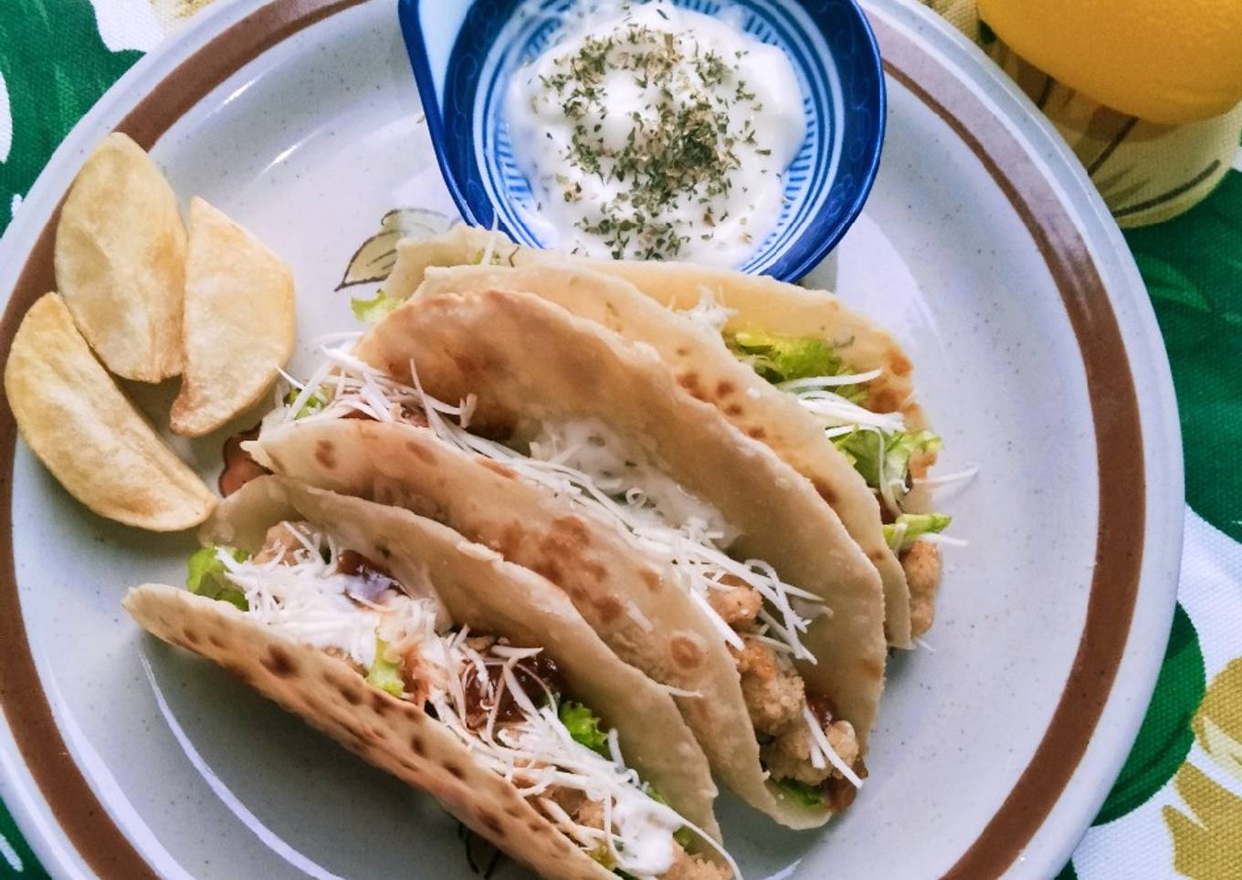 Taco isi ayam crispy mix keju🌮