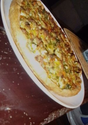 Una foto de Tarta de zapallitos y pollo