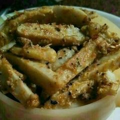 A picture of Masala Arbi without onion and garlic.