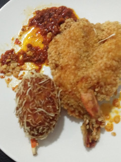 A picture of Simple Chinese Corn dogs with Pepper Sauce.