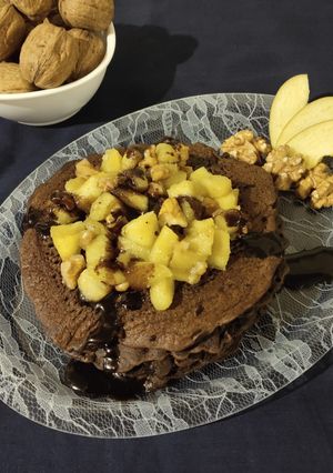 A picture of Chocolate walnut pancake.