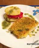 Pescado al horno con crujiente de miga
