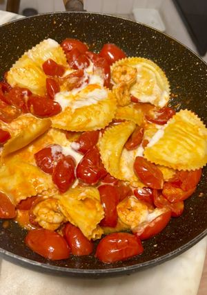 A picture of Ravioli on the BBQ.