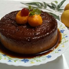 A picture of Eggless mango bread custard pudding.