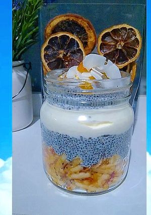 Una foto de Chía con leche de coco y manzana