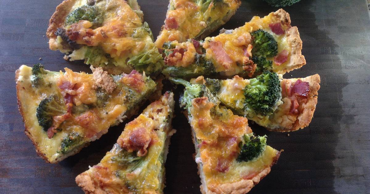 Broccoli Bacon Mushroom Quiche鬆餅粉做花椰菜培根蘑菇鹹派 !!! 食譜與作法 by Grace Bon Appetit Cookpad