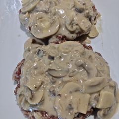 A picture of Beef Patties in Mushroom Sauce.