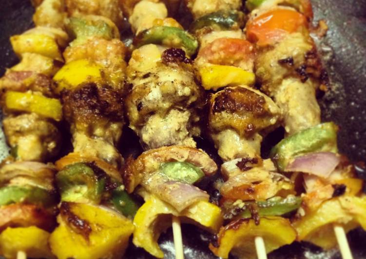 Mushrooms and Vegetables on Skewers