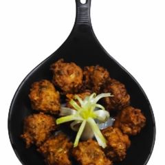 A picture of Spring onion & cauliflower fritters.