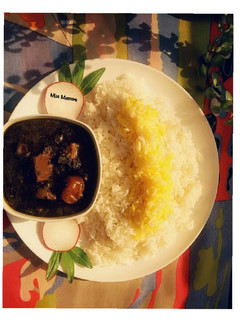 عکسی از دستور خورشت آلو اسفناج