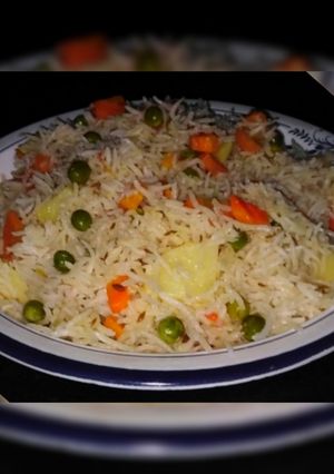 A picture of Mix veg zeera rice.