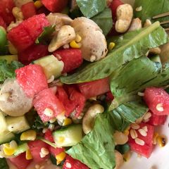 A picture of Watermelone and Grilled Sausages Salad.