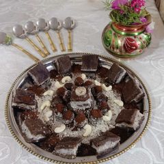 A picture of Chocolate coconut Burfi.