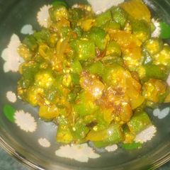 A picture of Dahi bhindi /okra.