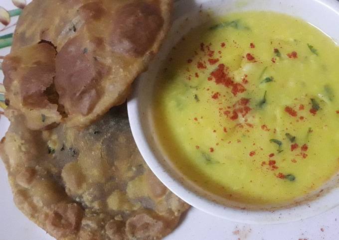 Spinach puri n makhni dal💕💕💕