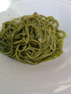 Una foto de Pasta con nata de soja verde (pimiento)