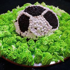 A picture of Eggless Chocolate Football cake.