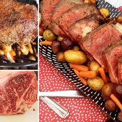 A picture of Horseradish and Herb Crusted Fullblood Wagyu Strip Loin Roast.