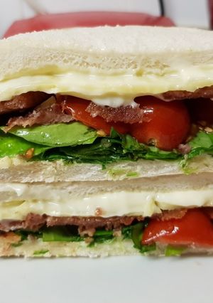 A picture of My Bacon Cheesey Grill Sandwich. 😁.