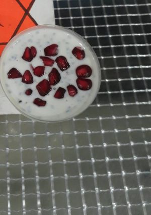 A picture of Coconut milk sabja shots.