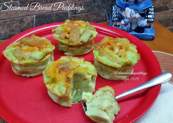 Resep Pandan Steamed Bread Puddings Anti Gagal